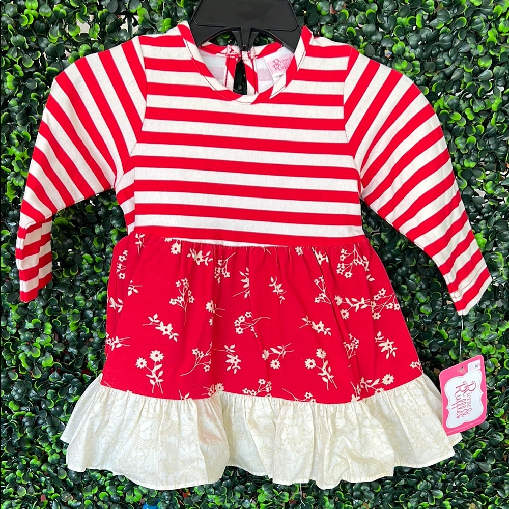 RicRac and Ruffles red and white dress